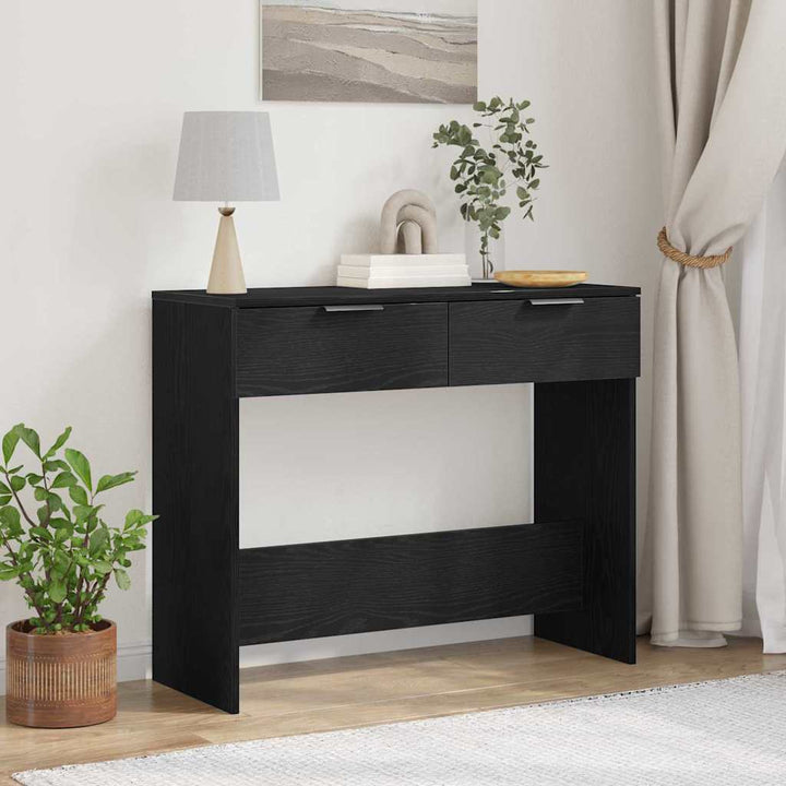 Konsolbord med skuffe Sort eg 30 x 36 x 75 cm Konstrueret træ