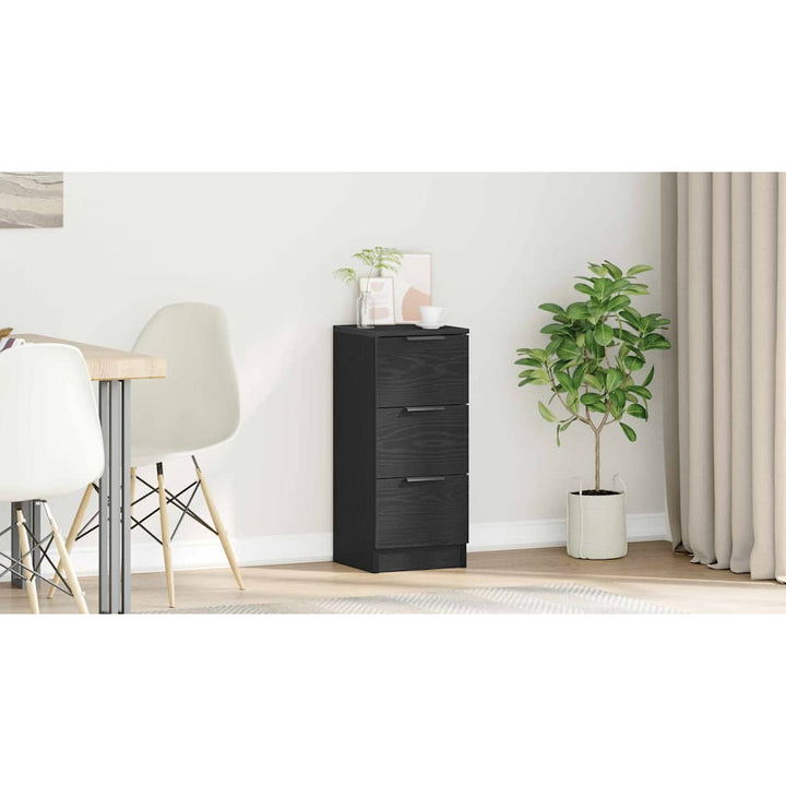 Sideboard med skuffe Sort eg 30 x 30 x 70 cm Konstrueret træ