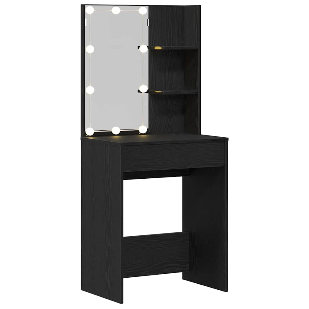 Klædeskab med skuffe Sort eg 60 x 40 x 140 cm Konstrueret træ