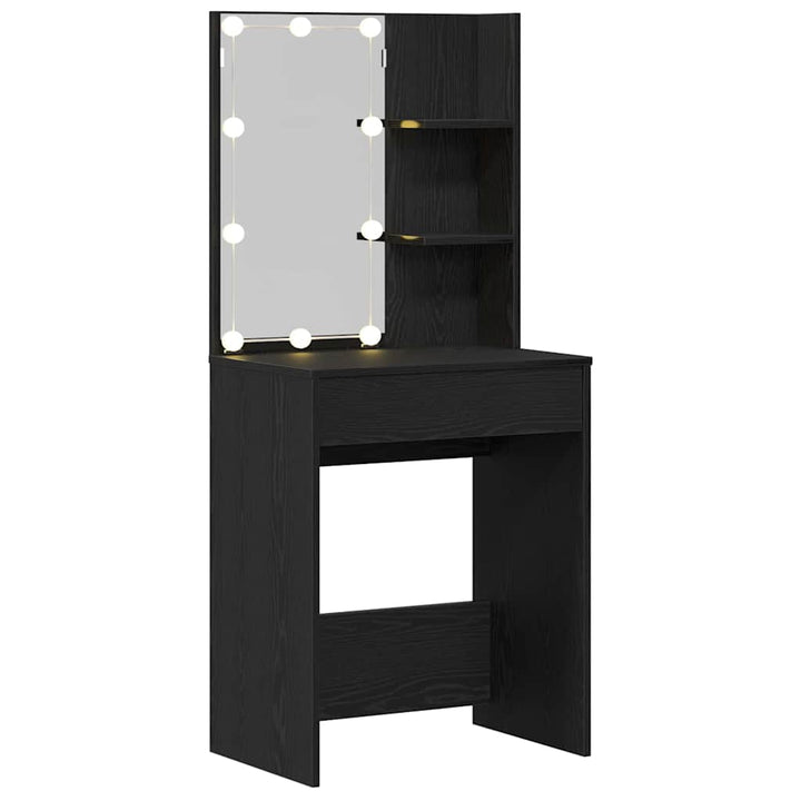 Klædeskab med skuffe Sort eg 60 x 40 x 140 cm Konstrueret træ