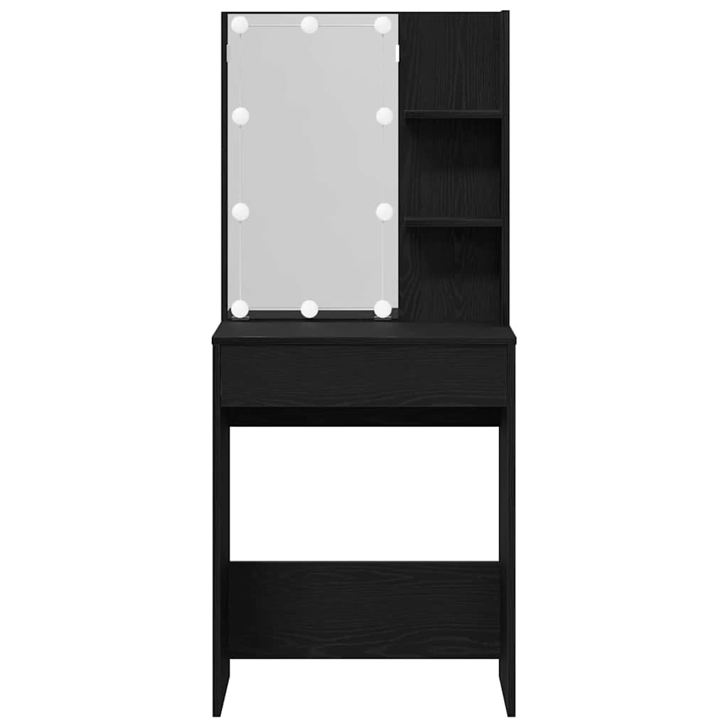 Klædeskab med skuffe Sort eg 60 x 40 x 140 cm Konstrueret træ