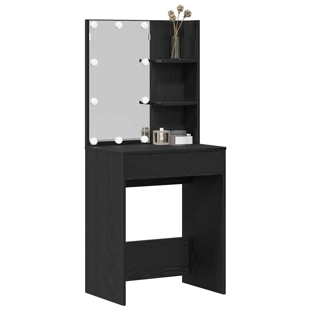 Klædeskab med skuffe Sort eg 60 x 40 x 140 cm Konstrueret træ