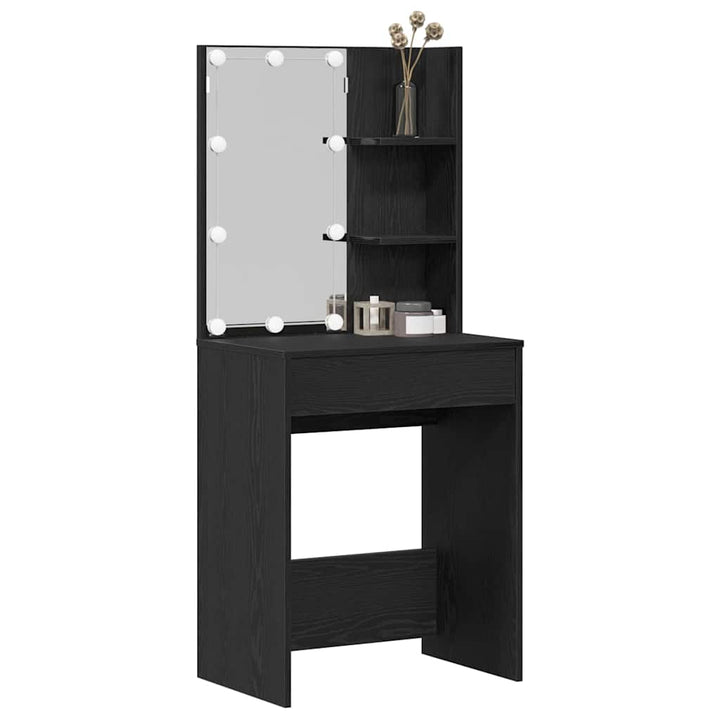 Klædeskab med skuffe Sort eg 60 x 40 x 140 cm Konstrueret træ