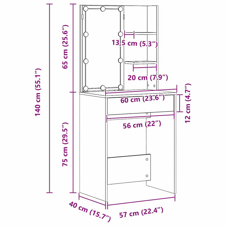 Klædeskab med skuffe Sort eg 60 x 40 x 140 cm Konstrueret træ