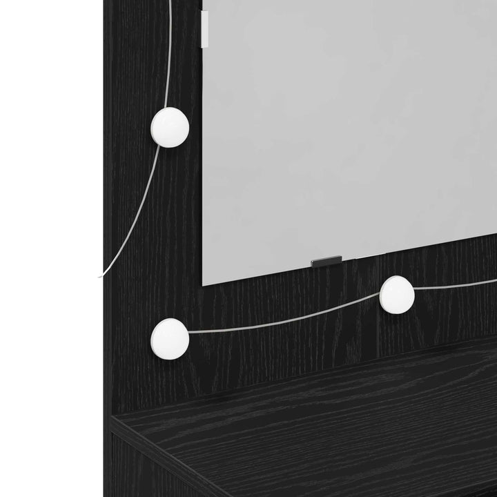 Spejlskab Sort eg 90 x 31,5 x 62 cm Konstrueret træ