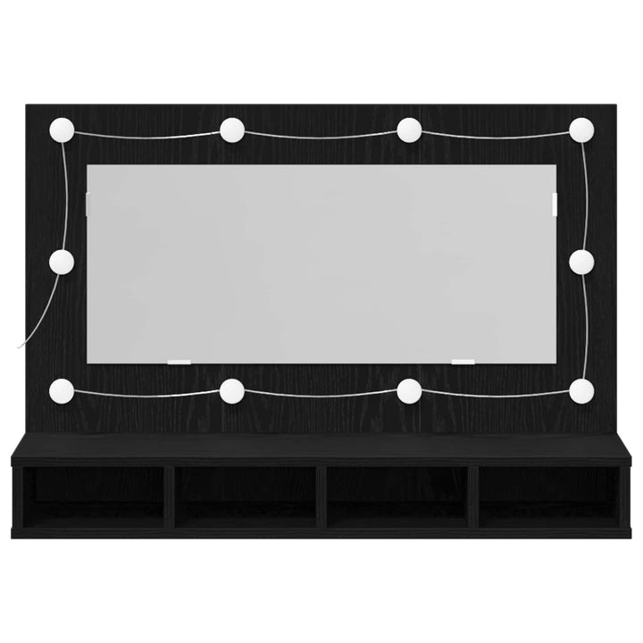 Spejlskab Sort eg 90 x 31,5 x 62 cm Konstrueret træ