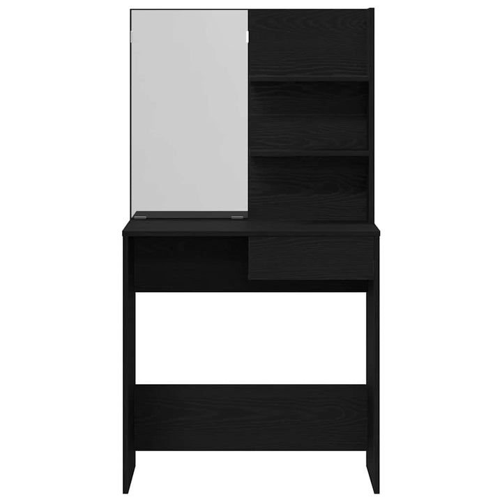 Klædeskab med skuffe Sort eg 74,5 x 40 x 141 cm Konstrueret træ