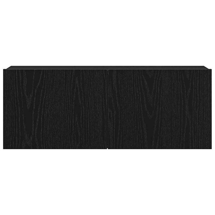 TV-skab 2 pcs Sort eg 80 x 30 x 30 cm Konstrueret træ