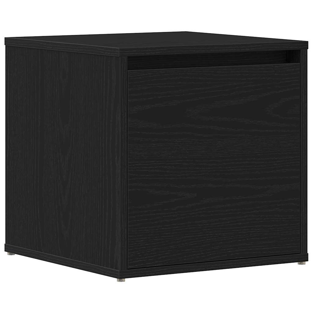 Skuffeskab med skuffe Sort eg 40,5 x 40 x 40 cm Konstrueret træ