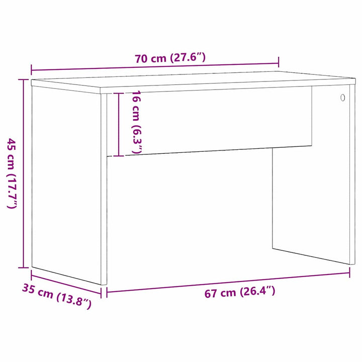 Dressing Stol Sort eg 70 x 35 x 45 cm Konstrueret træ