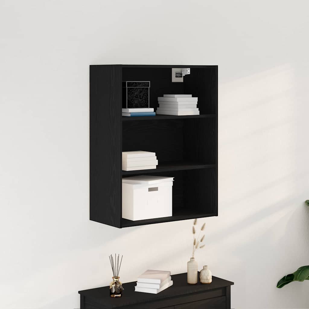 Hængende Vægs Cabinet Vægmonteret Sort eg 69,5 x 32,5 x 90 cm
