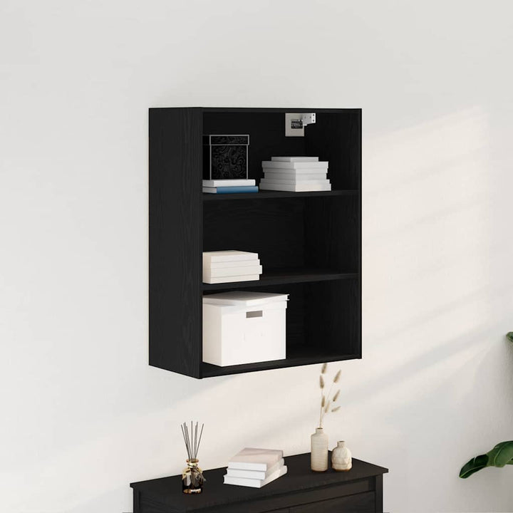 Hængende Vægs Cabinet Vægmonteret Sort eg 69,5 x 32,5 x 90 cm