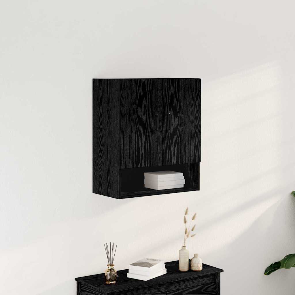 Vægskab Vægmonteret Sort eg 60 x 30 x 70 cm Konstrueret træ