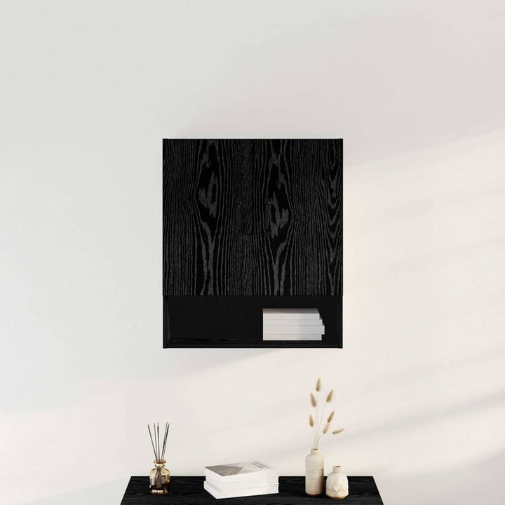 Vægskab Vægmonteret Sort eg 60 x 30 x 70 cm Konstrueret træ
