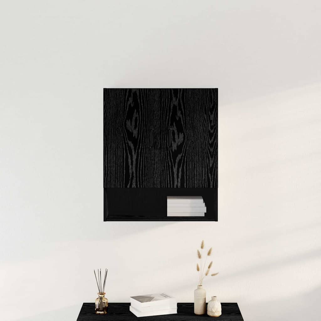 Vægskab Vægmonteret Sort eg 60 x 30 x 70 cm Konstrueret træ