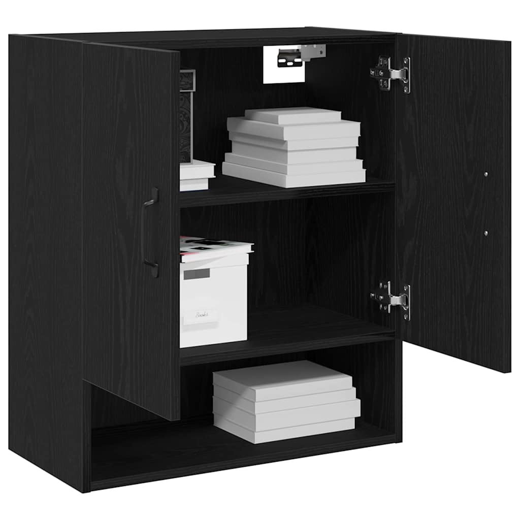 Vægskab Vægmonteret Sort eg 60 x 30 x 70 cm Konstrueret træ