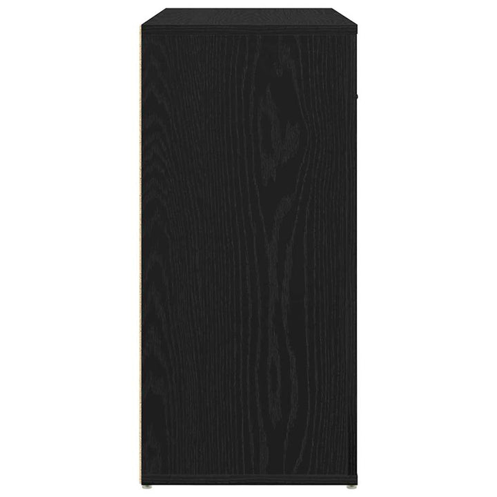 Sideboard med skuffe Sort eg 80 x 33 x 70 cm Konstrueret træ
