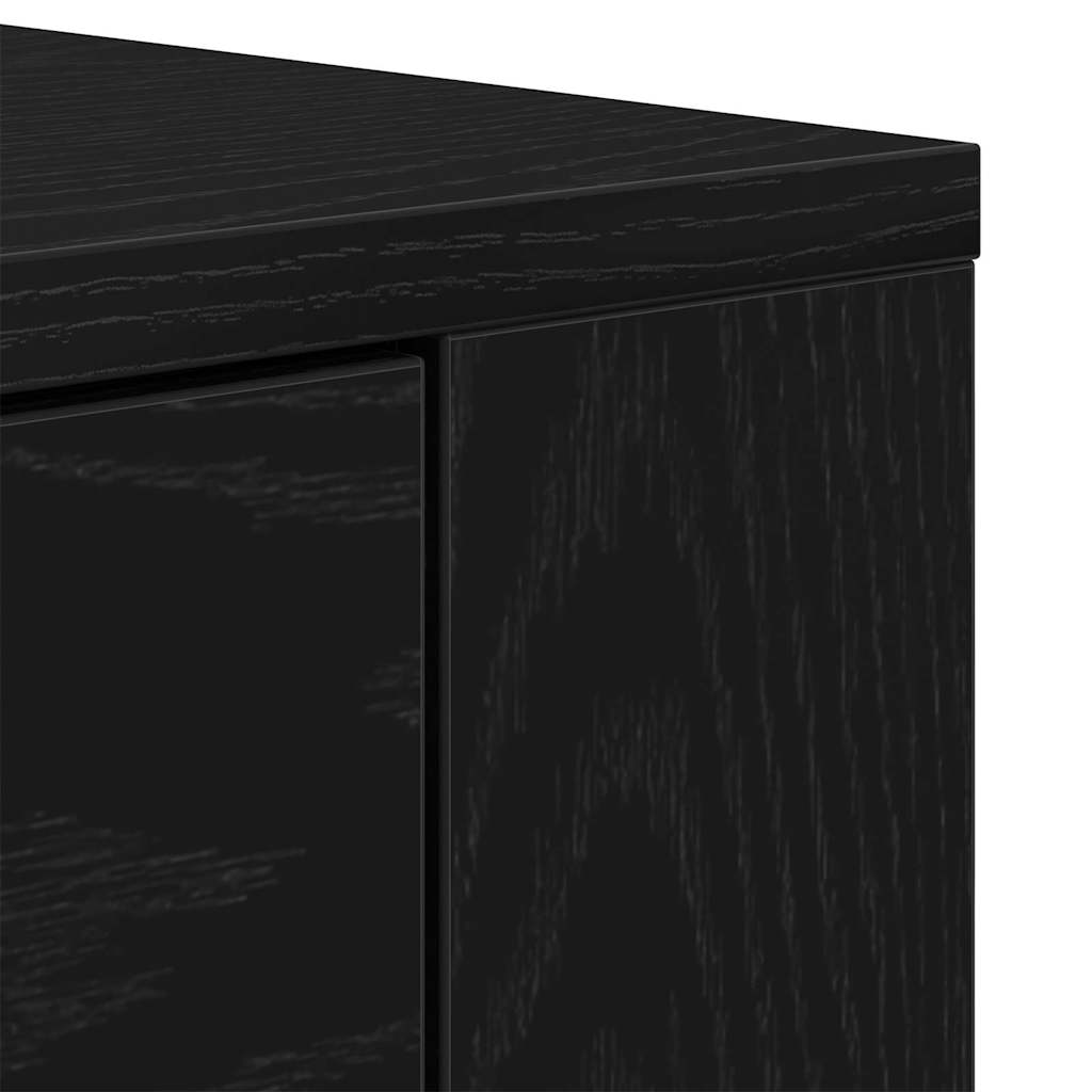 Sideboard med skuffe Sort eg 80 x 33 x 70 cm Konstrueret træ