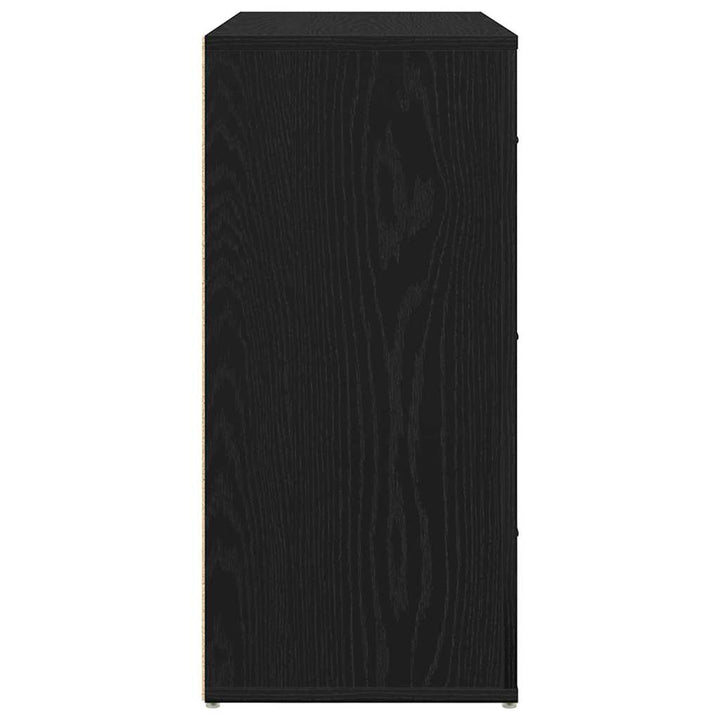 Sideboard med skuffe Sort eg 80 x 33 x 70 cm Konstrueret træ