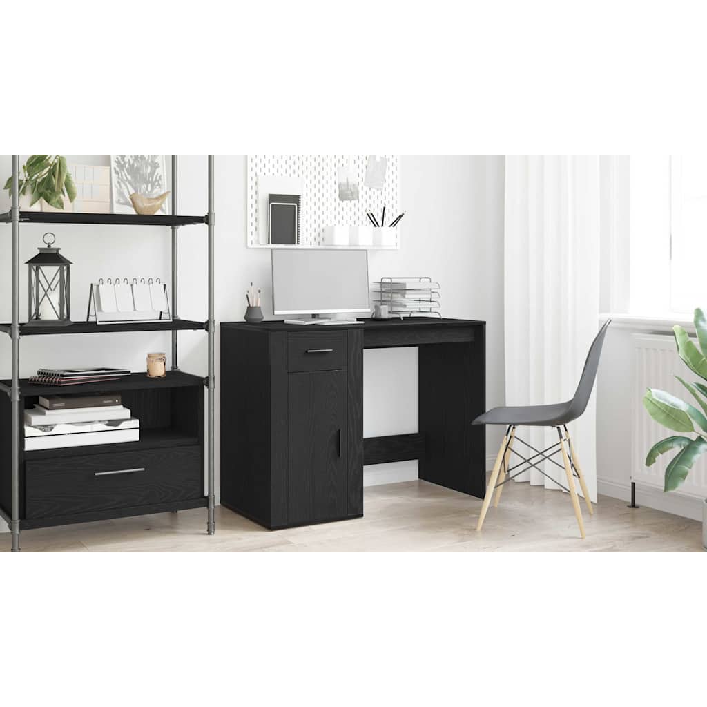 Bord med skuffe Sort eg 100 x 49 x 74 cm Konstrueret træ