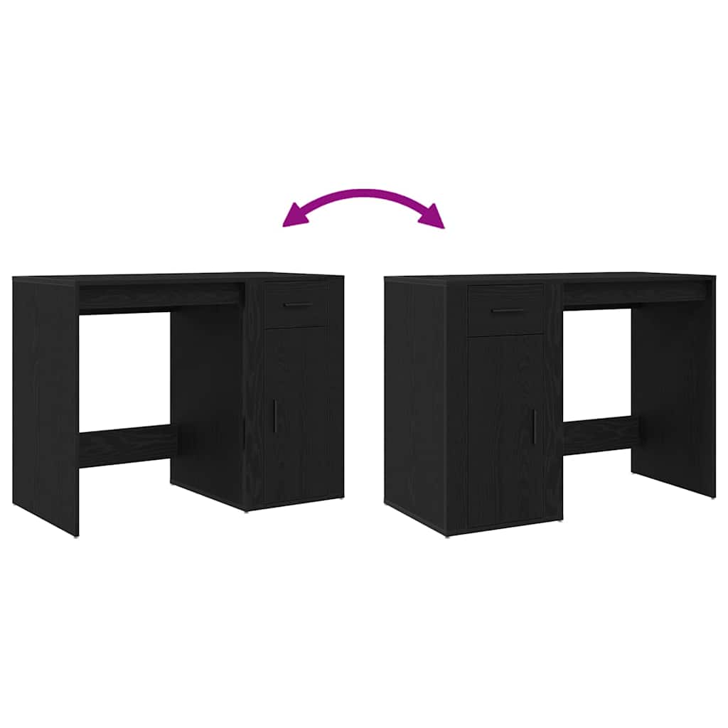 Bord med skuffe Sort eg 100 x 49 x 74 cm Konstrueret træ