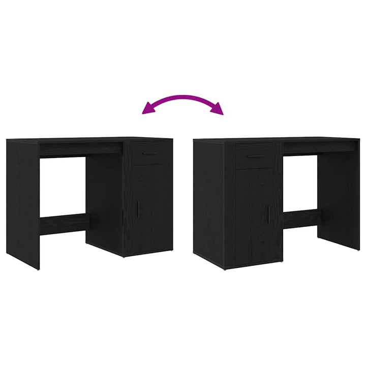 Bord med skuffe Sort eg 100 x 49 x 74 cm Konstrueret træ
