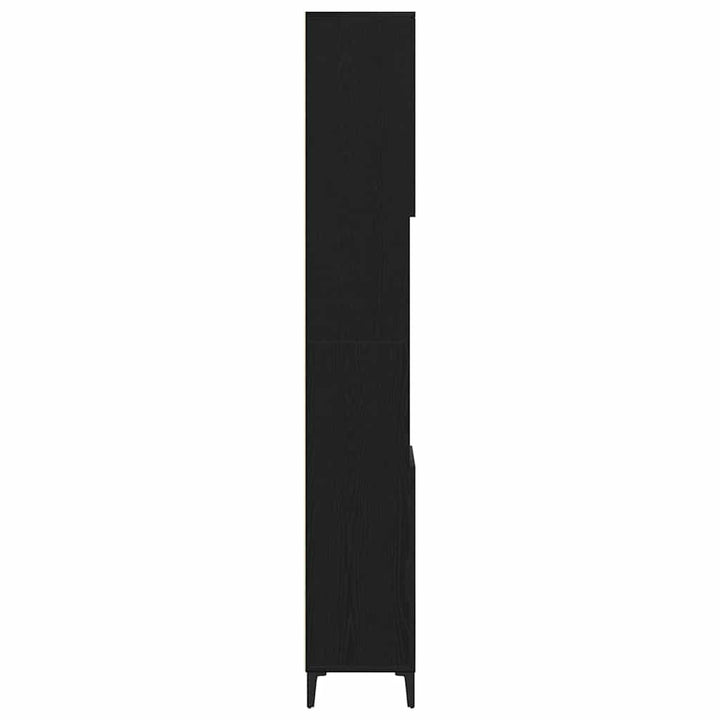 Badeværelsesskab Sort eg 30 x 30 x 190 cm Konstrueret træ