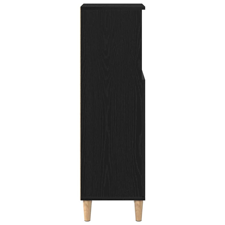 Badeværelsesskab Sort eg 30 x 30 x 100 cm Konstrueret træ