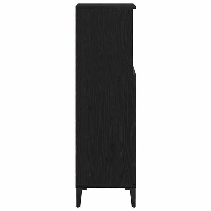 Badeværelsesskab Sort eg 30 x 30 x 100 cm Konstrueret træ