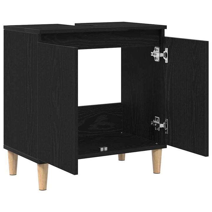 Badeværelsesskabsunder Sort eg 58 x 33 x 60 cm Konstrueret træ