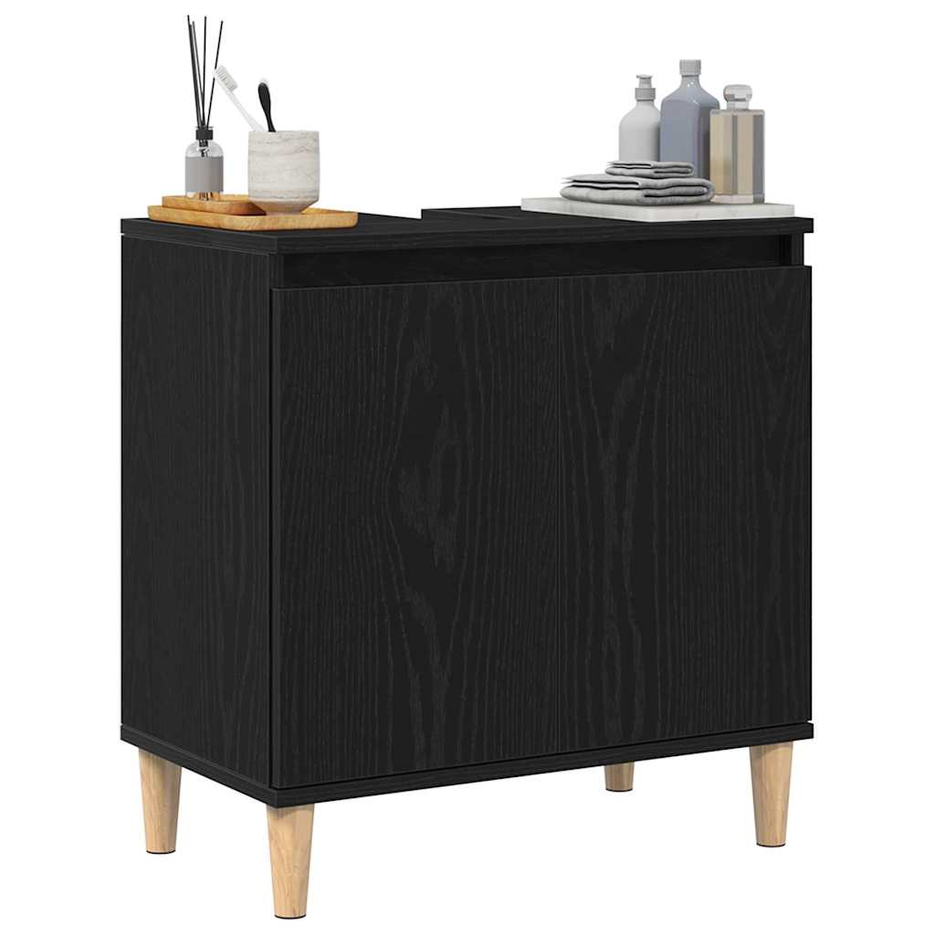 Badeværelsesskabsunder Sort eg 58 x 33 x 60 cm Konstrueret træ