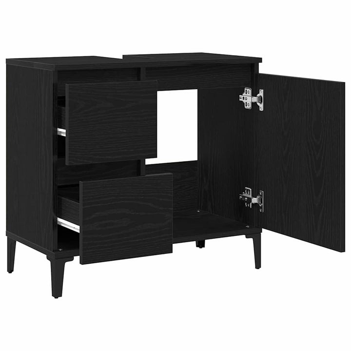 Badeværelsesskab Sort eg 65 x 33 x 60 cm Konstrueret træ