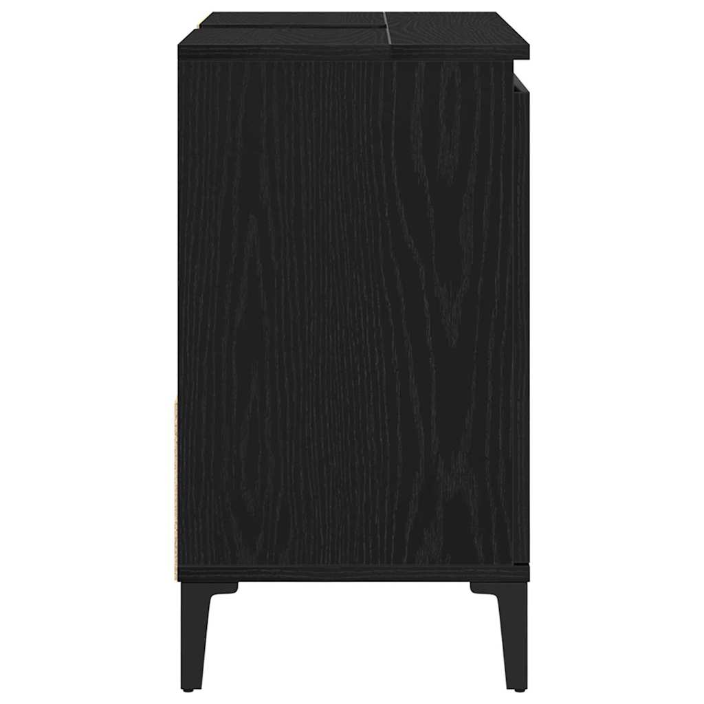 Badeværelsesskab Sort eg 65 x 33 x 60 cm Konstrueret træ