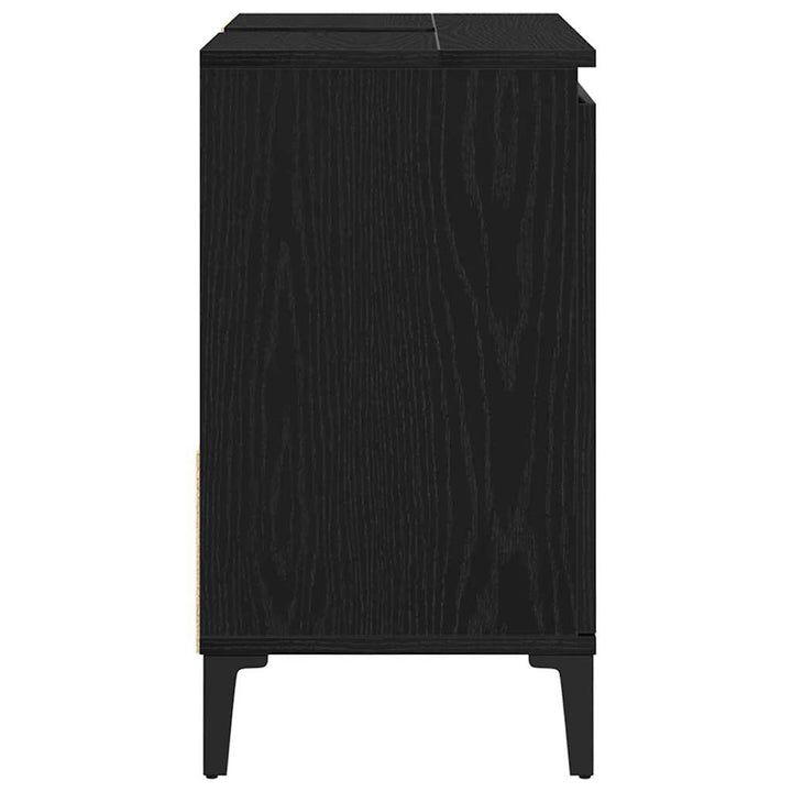 Badeværelsesskab Sort eg 65 x 33 x 60 cm Konstrueret træ