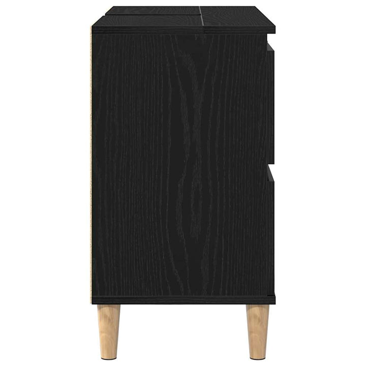 Badeværelsesskabsunder Sort eg 80 x 33 x 60 cm Konstrueret træ