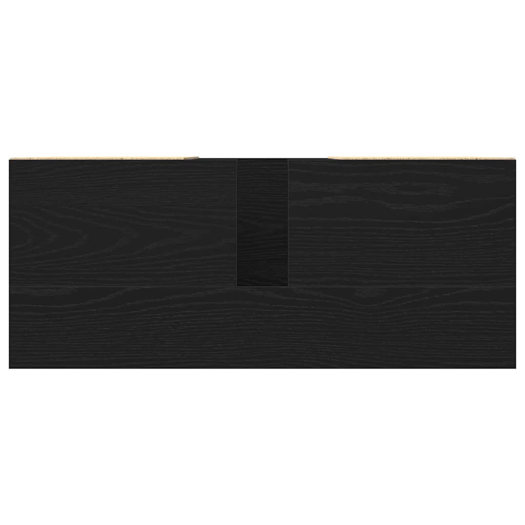 Badeværelsesskabsunder Sort eg 80 x 33 x 60 cm Konstrueret træ