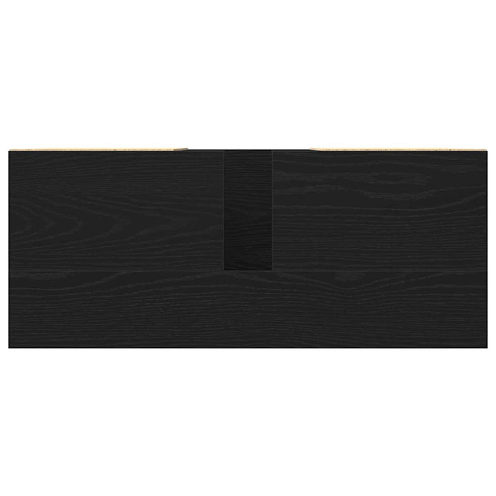 Badeværelsesskabsunder Sort eg 80 x 33 x 60 cm Konstrueret træ