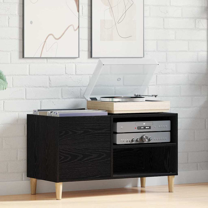 Pladeskab Sort eg 84,5 x 38 x 48 cm Konstrueret træ