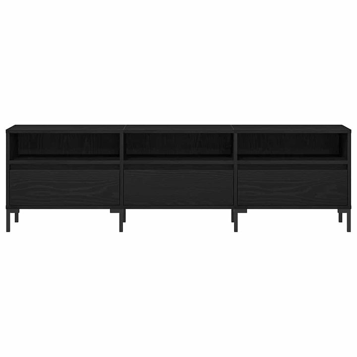 TV-skab med skuffe Sort eg 150 x 30 x 44,5 cm Konstrueret træ