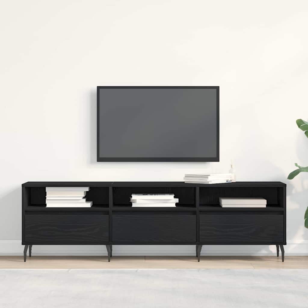 TV-skab 150 x 30 x 44,5 cm Sort eg Konstrueret træ