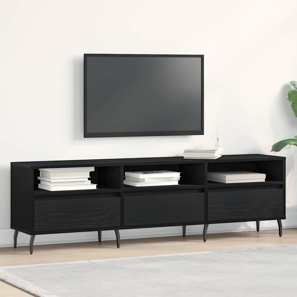 TV-skab 150 x 30 x 44,5 cm Sort eg Konstrueret træ