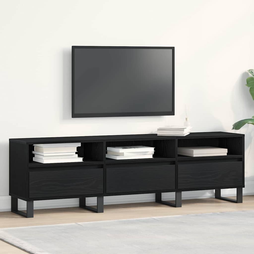 TV-skab 150 x 30 x 44,5 cm Sort eg Konstrueret træ