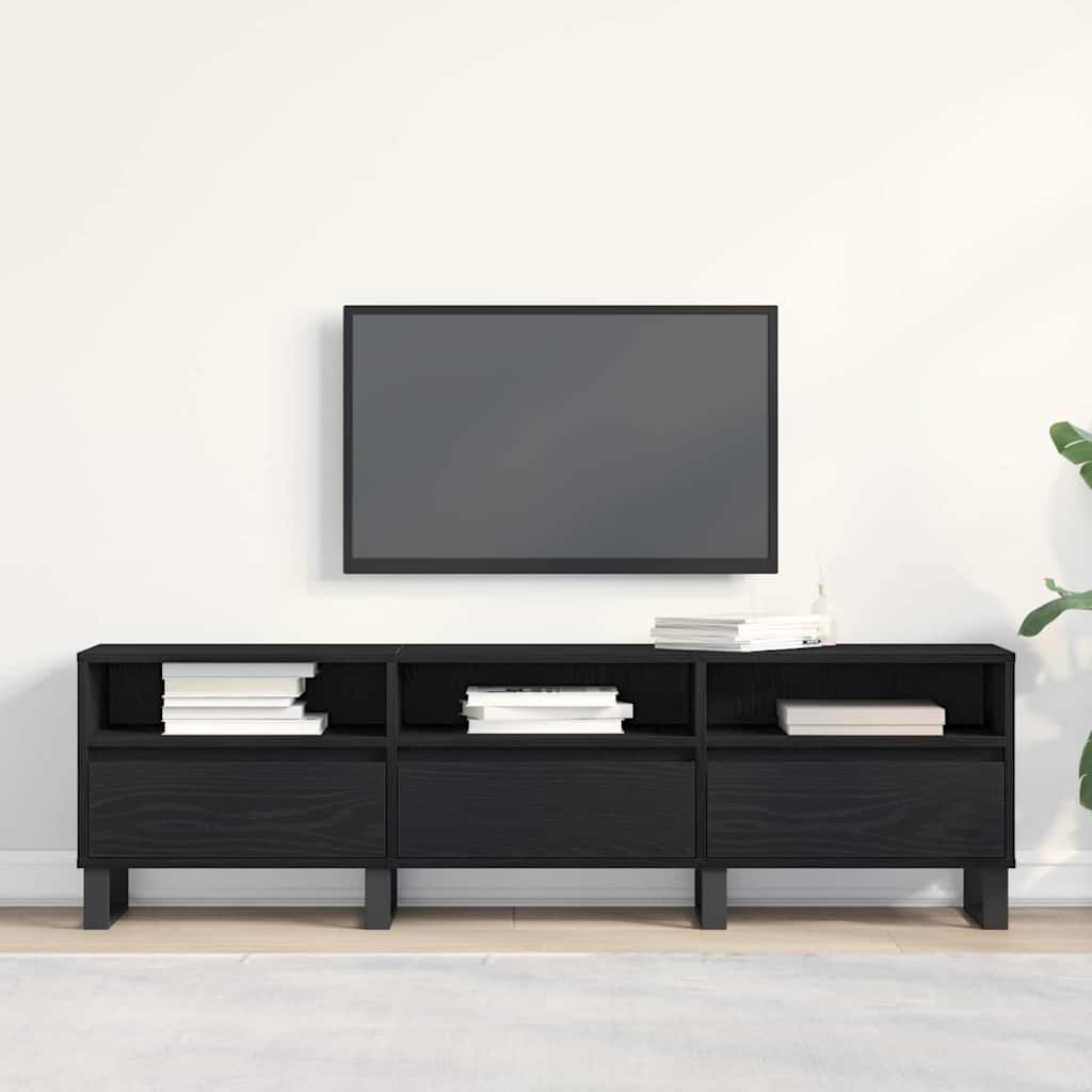 TV-skab 150 x 30 x 44,5 cm Sort eg Konstrueret træ