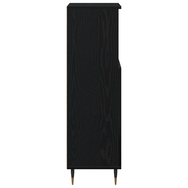 Badeværelsesskab Sort eg 30 x 30 x 100 cm Konstrueret træ