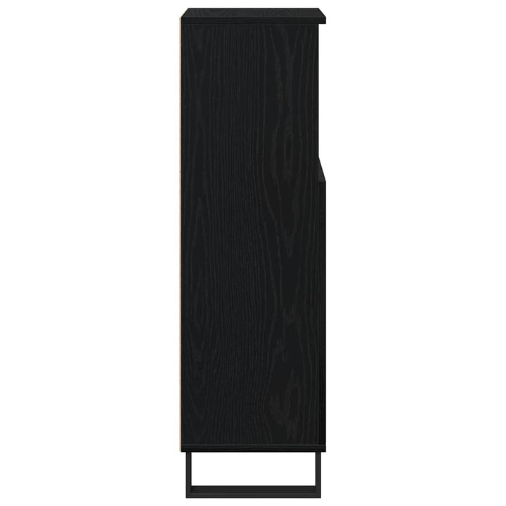 Badeværelsesskab Sort eg 30 x 30 x 100 cm Konstrueret træ