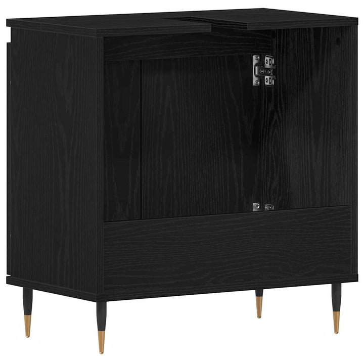 Badeværelsesskabsunder Sort eg 58 x 33 x 60 cm Konstrueret træ