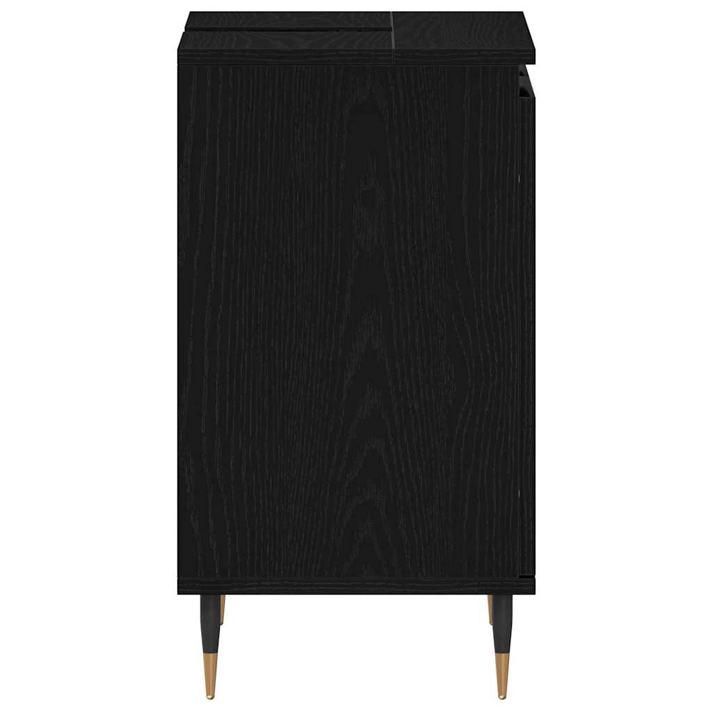 Badeværelsesskabsunder Sort eg 58 x 33 x 60 cm Konstrueret træ