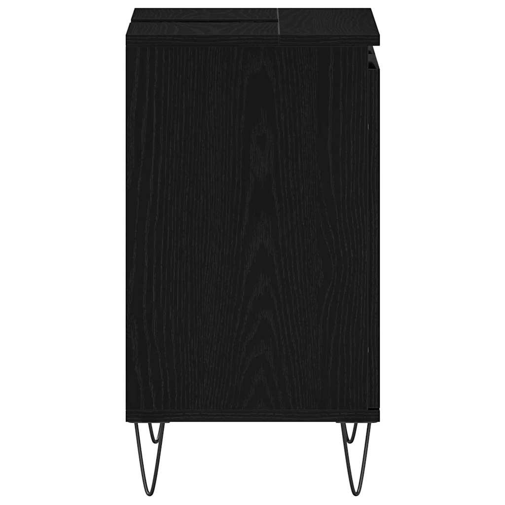 Badeværelsesskabsunder Sort eg 58 x 33 x 60 cm Konstrueret træ