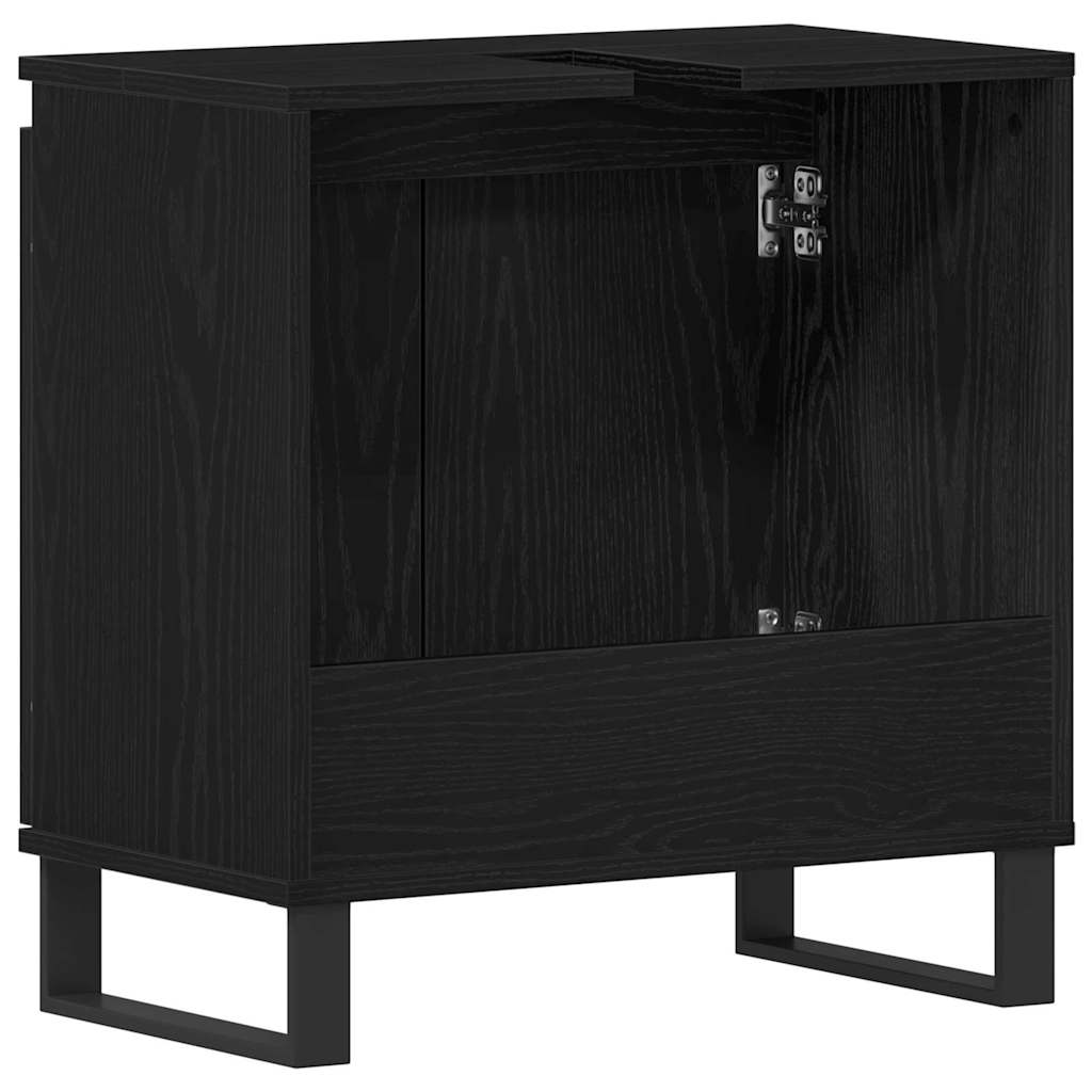 Badeværelsesskabsunder Sort eg 58 x 33 x 60 cm Konstrueret træ
