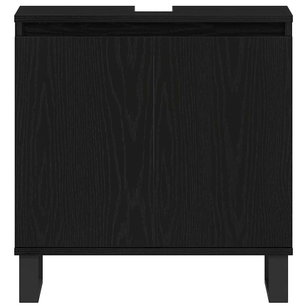 Badeværelsesskabsunder Sort eg 58 x 33 x 60 cm Konstrueret træ